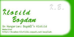 klotild bogdan business card